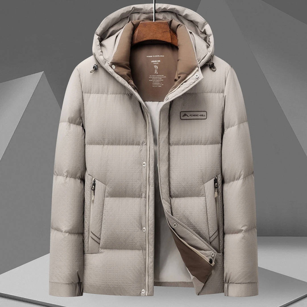 Dai Shu/袋鼠冬季男士90鹅绒休闲连帽可拆加厚保暖中年羽绒服8878