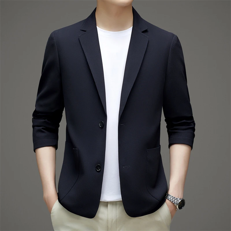 Dai Shu/袋鼠23新春秋男士时尚潮流休闲纯色修身商务西服DS23006