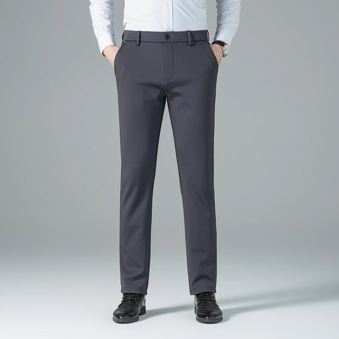 Dai Shu/袋鼠冬季加绒加厚男士休闲商务弹力百搭保暖直筒裤DS505