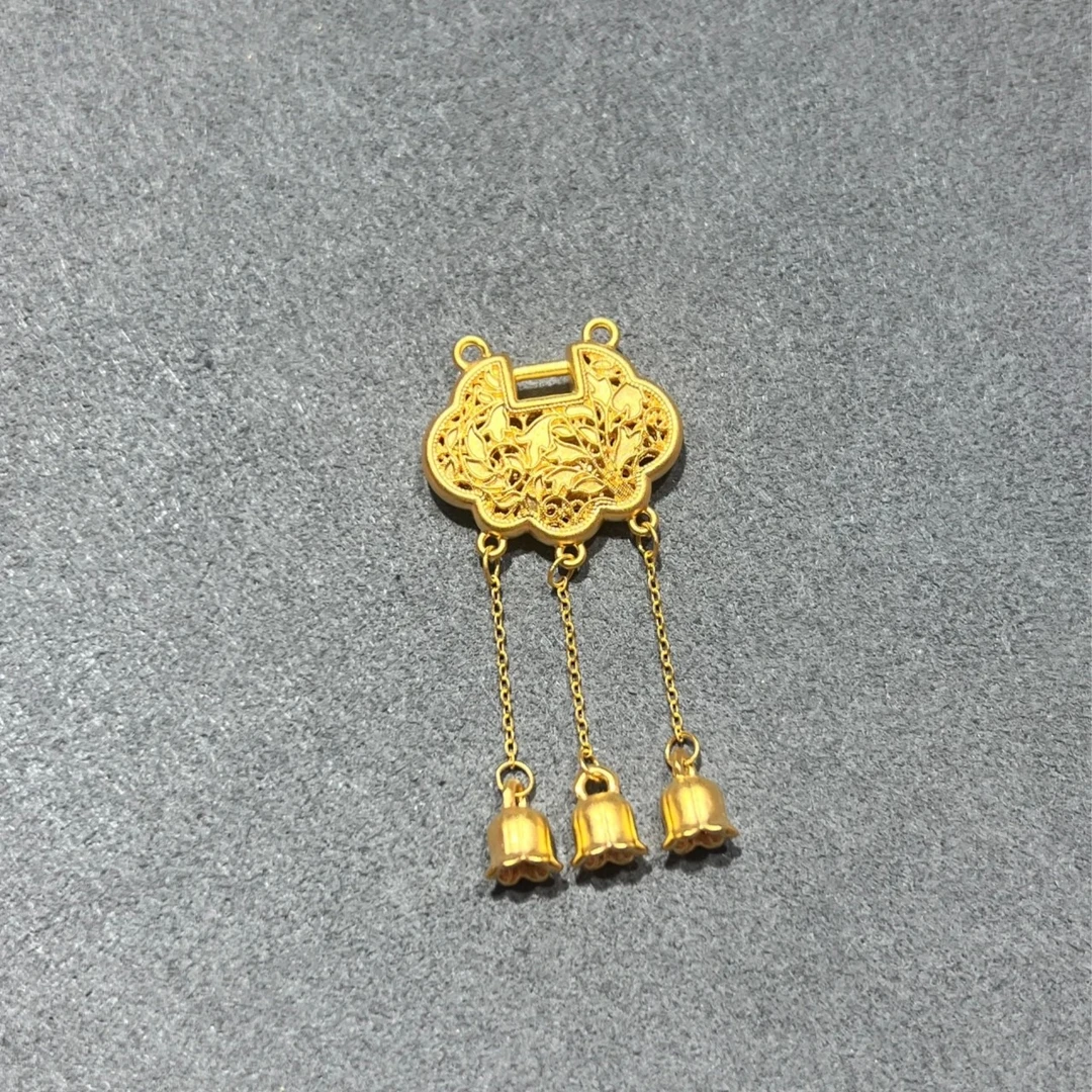 【巧儿专属】足金玲琅花灵动吊坠(不含链)轻奢时尚百搭