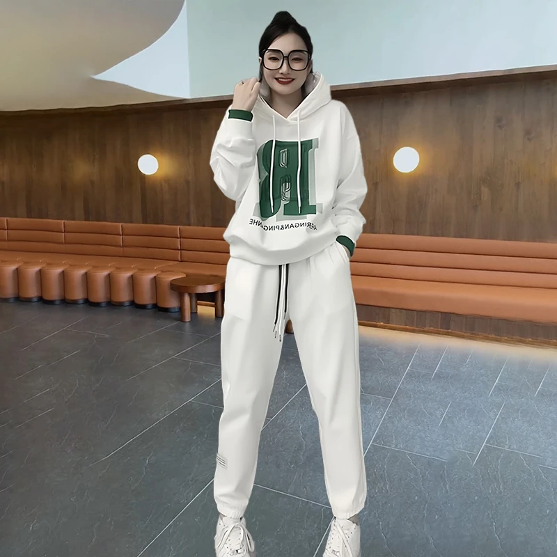 高级感初秋长袖卫衣休闲运动套装女2023新款韩版字母网红款两件套