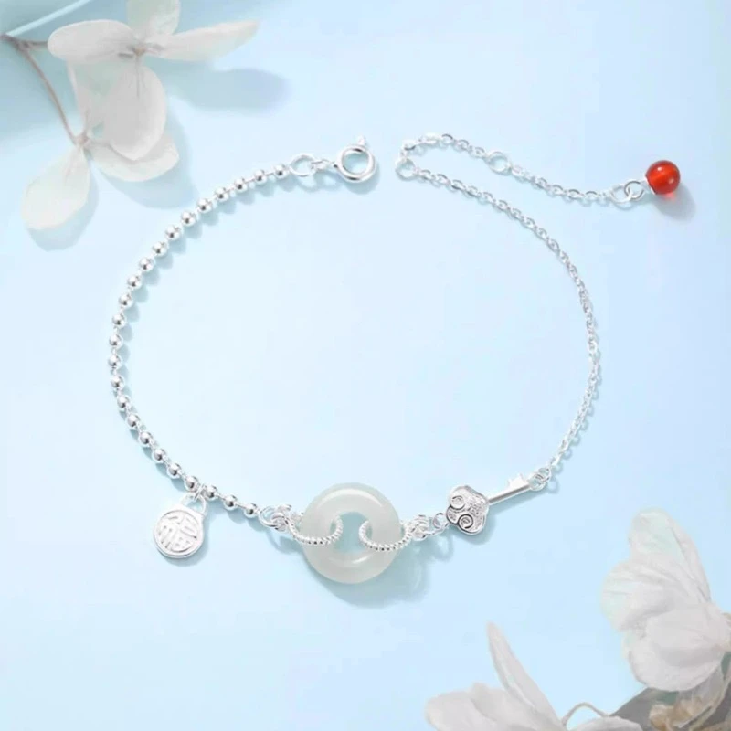 铜合金手链 如意小福平安扣手链2024新款中国风轻奢小众精致送礼