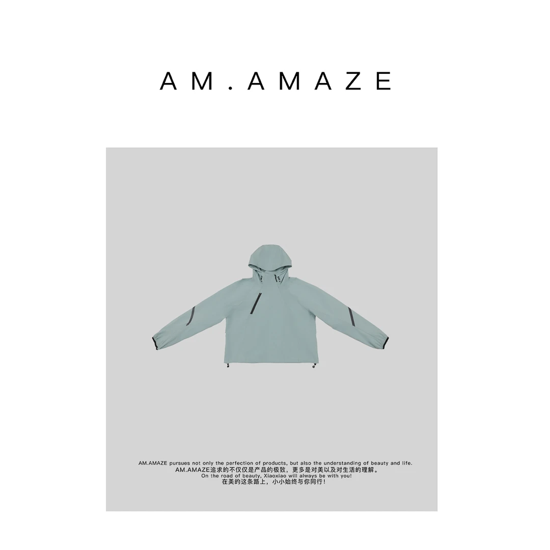 AM.AMAZE 春夏穿搭连帽拼接条套头外套24Y8044