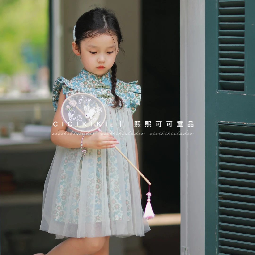 【书仪】女童夏季新洋气碎花连衣裙熙熙可可LYQ2339