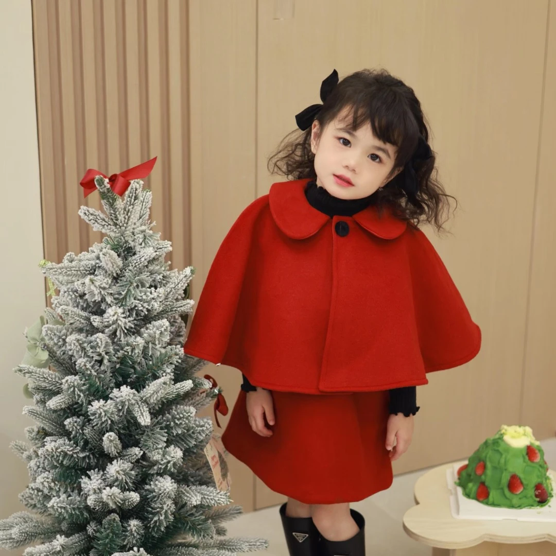 现货女童拜年服背心裙小披肩保暖外套熙熙可可DP2201BXQ2202