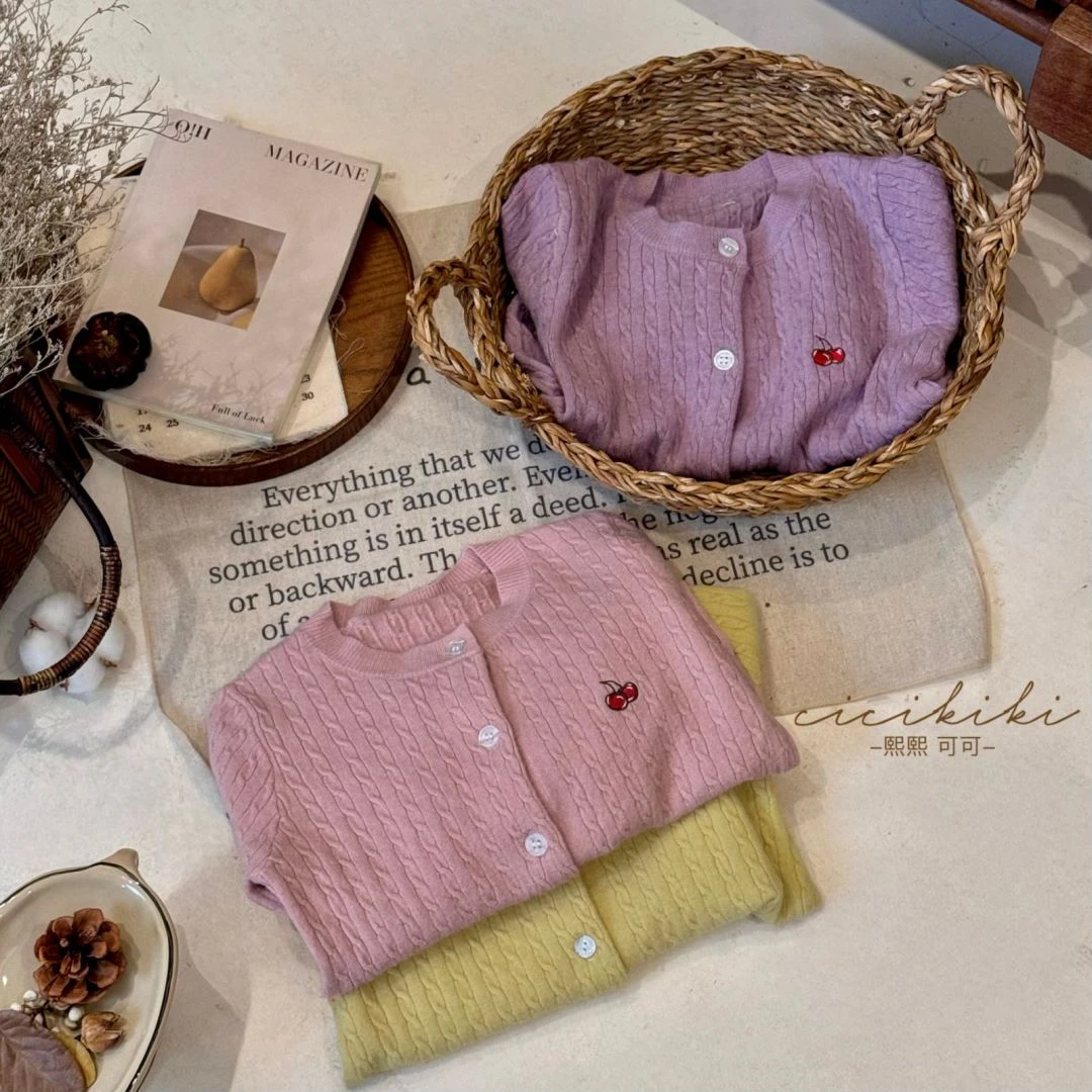 【小樱桃】女童童装百搭优雅洋气纯色长袖针织毛衣 熙熙可可MY2487
