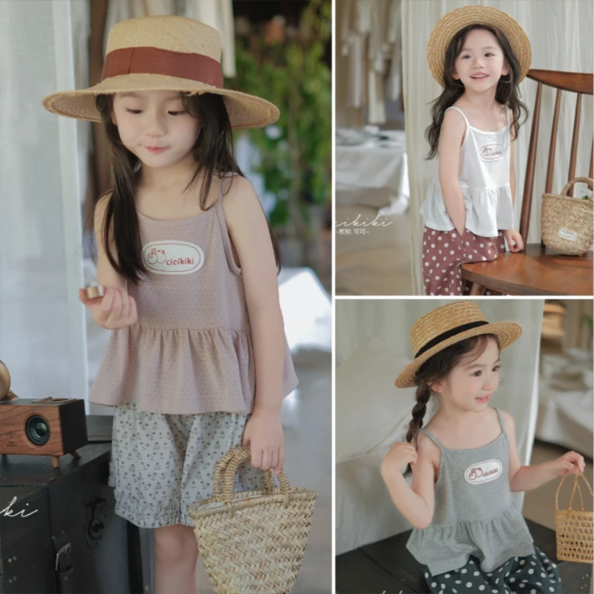 现货【小樱】女童夏款韩版儿童时尚休闲吊带百熙熙可可DD2408