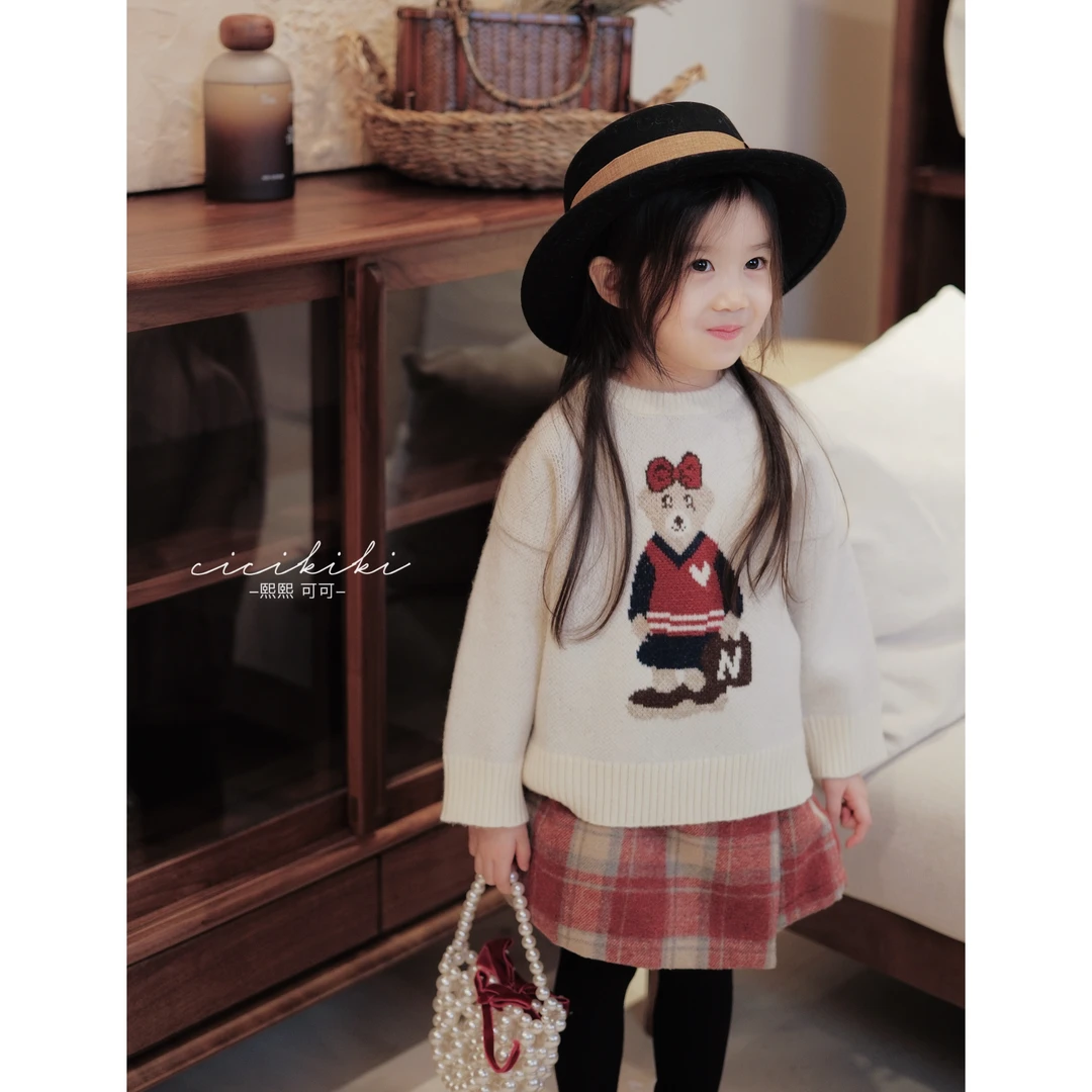 现货【泰乐】女童童装冬季百搭优雅洋气针织毛衣 熙熙可可MY2492