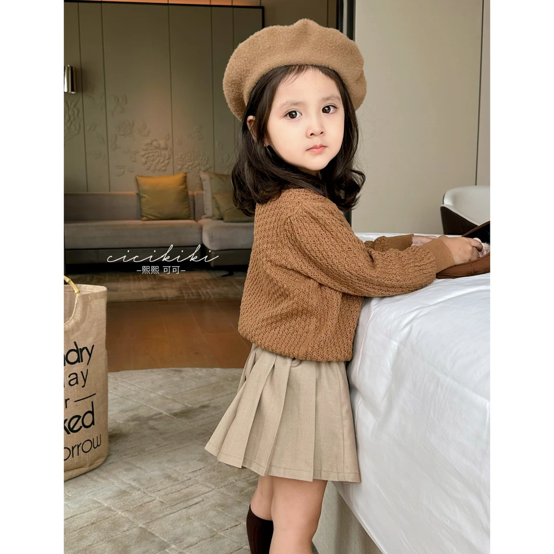 现货【曲奇朗姆】女童秋季百搭美拉德风毛衣上衣熙熙可可MY2319
