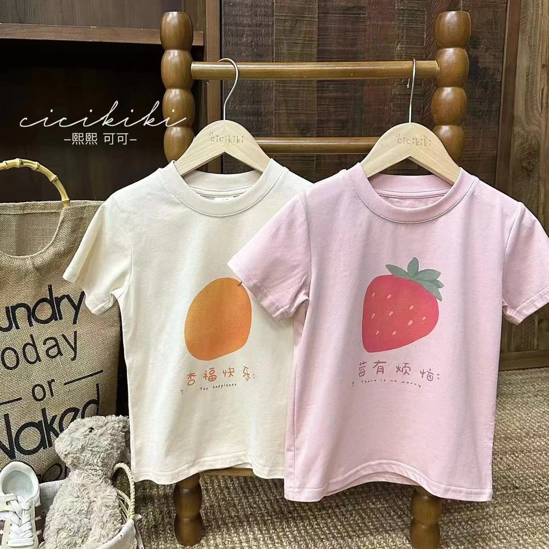 现货【杏福莓满】2024夏季新款童装T恤熙熙可可TX2457