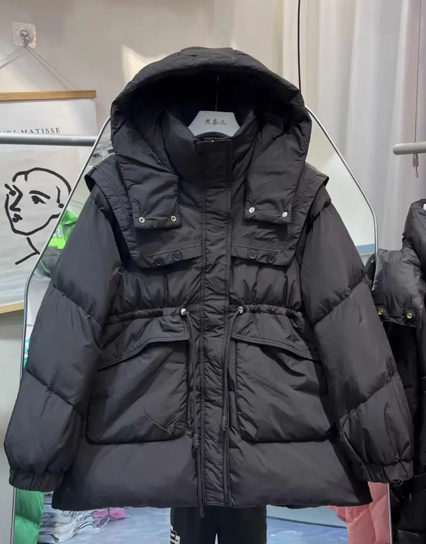 女短款收腰羽绒服棉服外套时尚