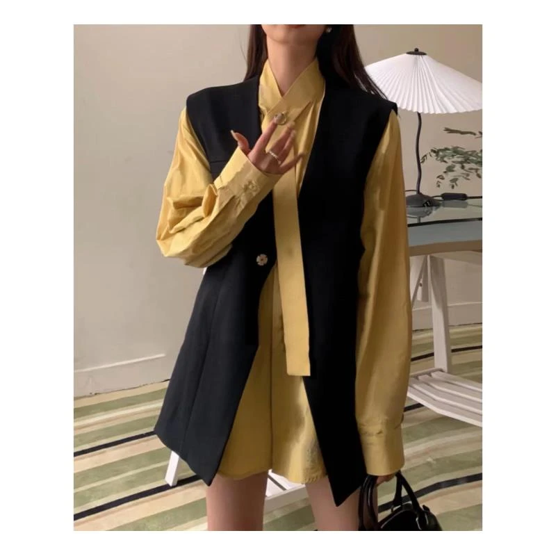 DLS-3230  春季显瘦新款复古西装马甲外套