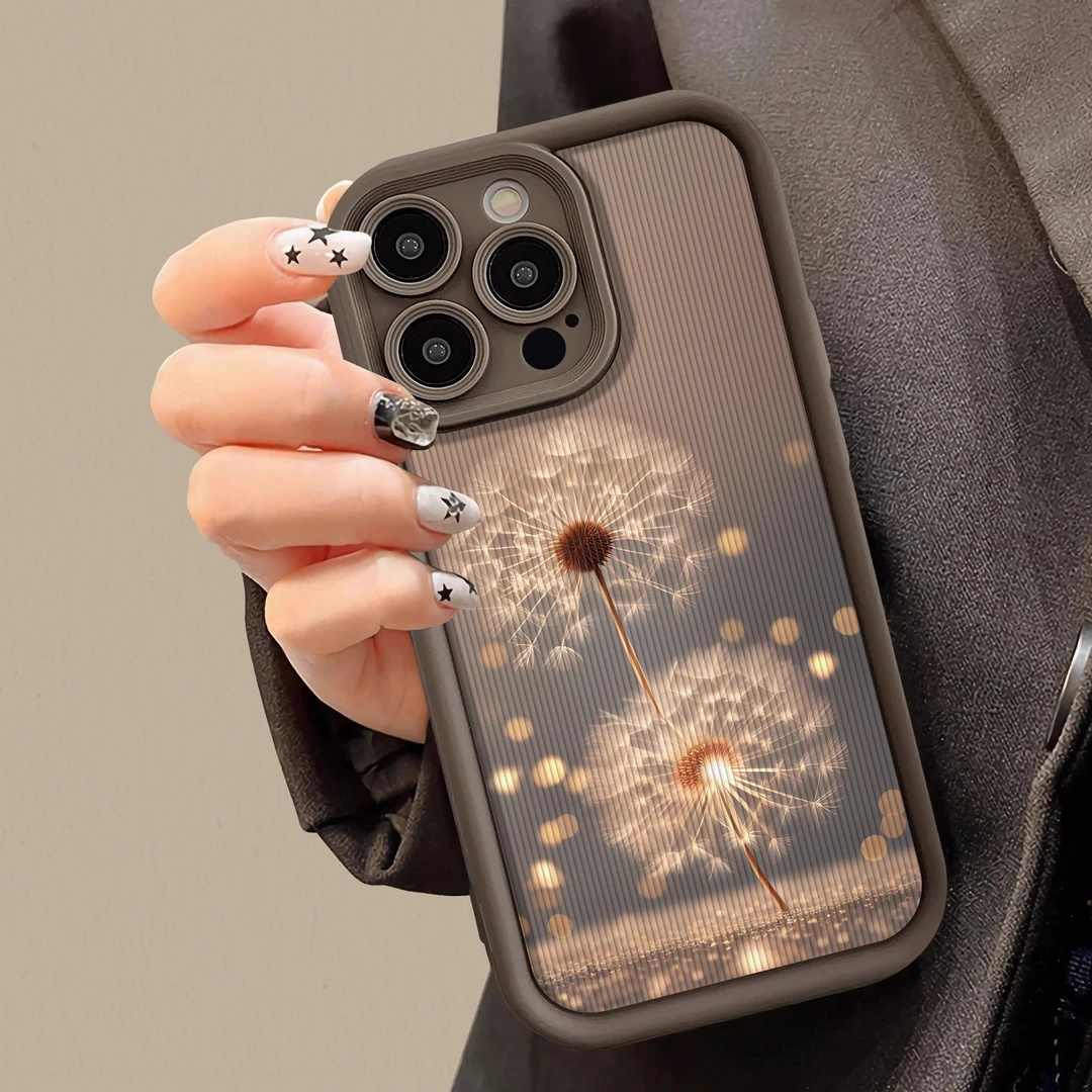 适用苹果15Promax蒲公英彩绘13浪漫12小众15高级感iPhone16promax