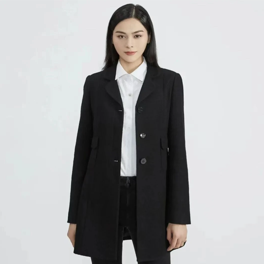 GIRDEAR/哥弟秋冬款品质女装中长款时尚收腰绵羊毛外套1400396