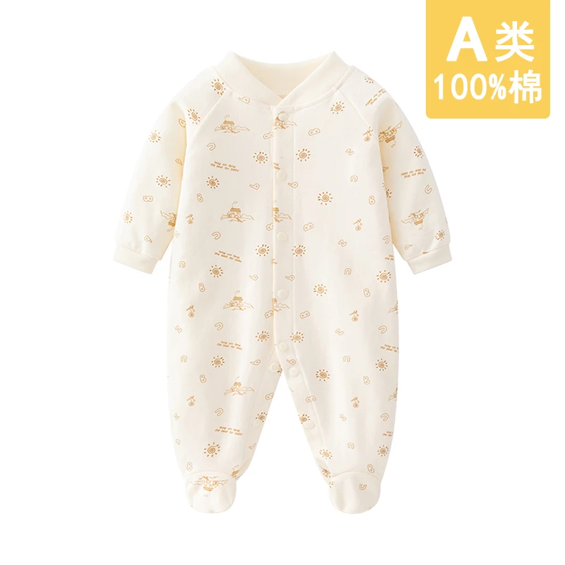 婴儿纯棉男女宝宝连体衣新生儿童睡衣夏季空调服幼儿家居服