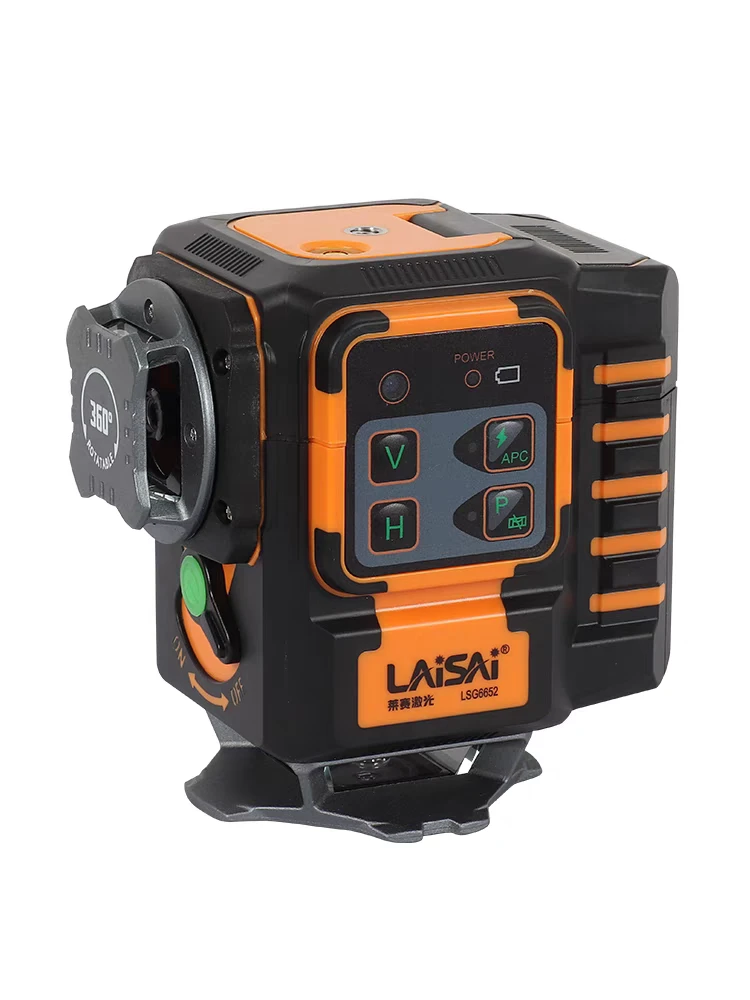 莱赛激光水平仪LSG6652绿光12线高精度大锂电防摔贴地仪大容量