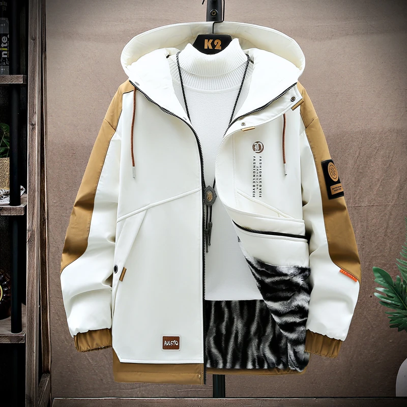 2023新款加绒加厚夹克青少年冬季外套初高中学生棉衣大童男孩冬装