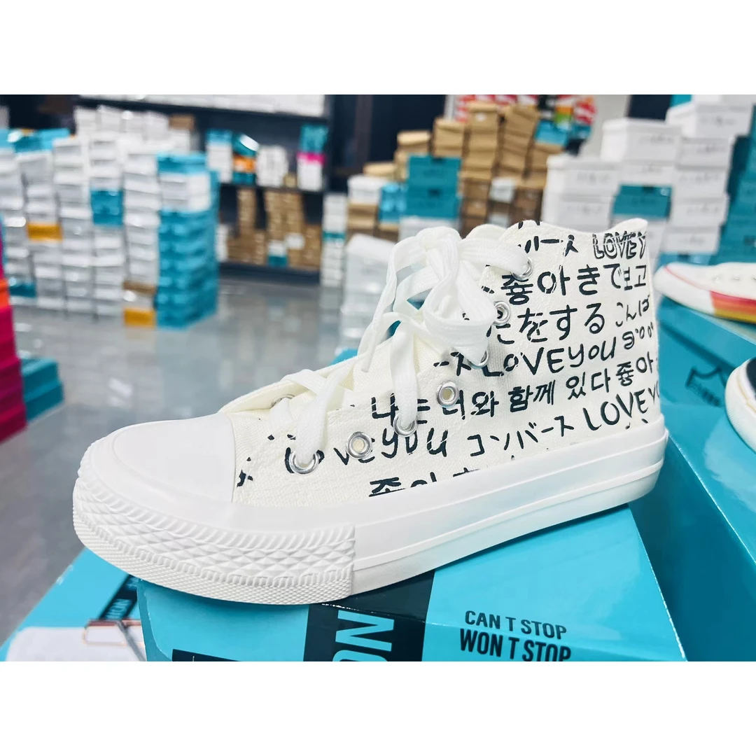 2229断码清货处理时尚涂鸦中高帮板鞋女鞋四季休闲鞋