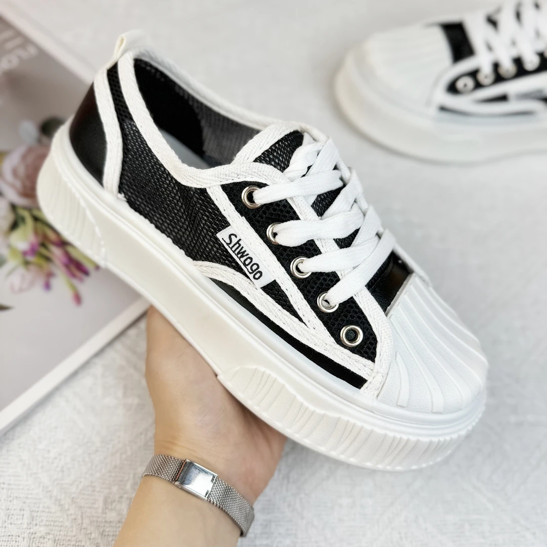 断码清货帆布鞋女鞋百搭板鞋网面透气鞋子夏季饼干鞋A-3