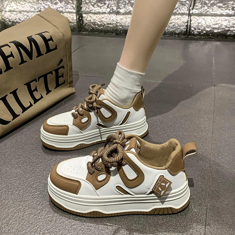 休闲板鞋女秋季新款丑萌大头熊猫鞋厚底百搭小众设计运动鞋C-1