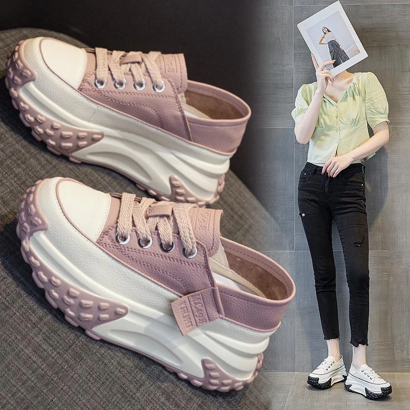 断码休闲鞋女秋季上新小个子厚底增高运动休闲板鞋612