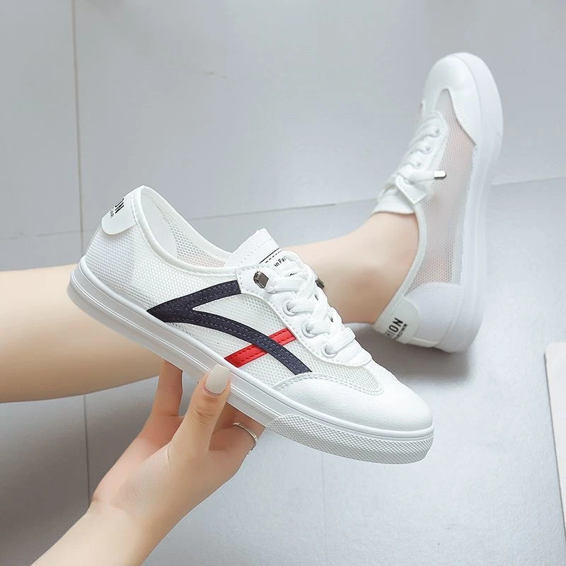 2024夏季新款小白鞋软底百搭透气网面薄款休闲运动板鞋107