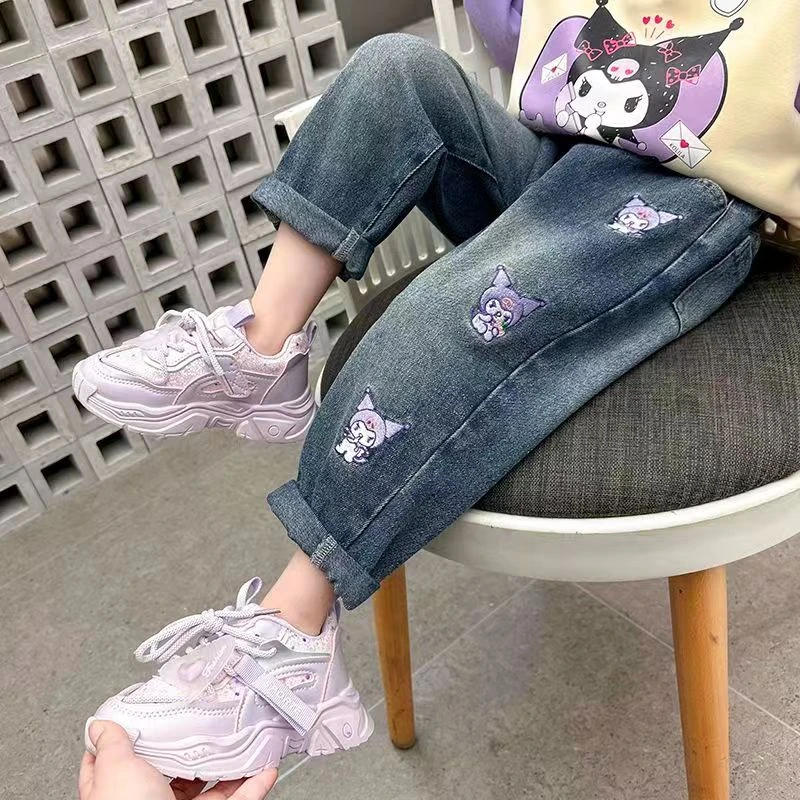 女童牛仔裤秋季新款儿童中小童女宝宝韩版裤子宽松休闲洋气长裤