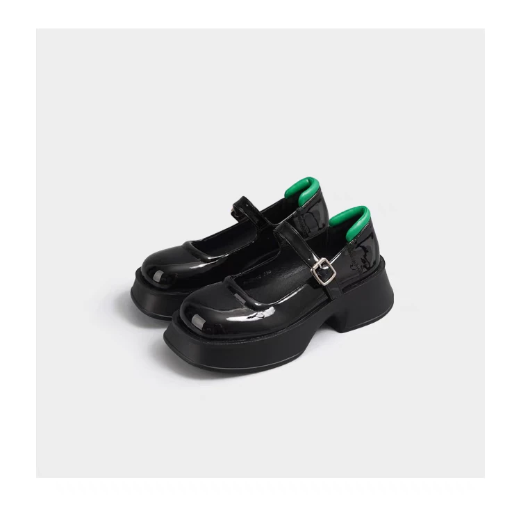 逃不掉的快乐~厚底玛丽珍鞋高跟甜酷小皮鞋女小个子增高乐福单鞋