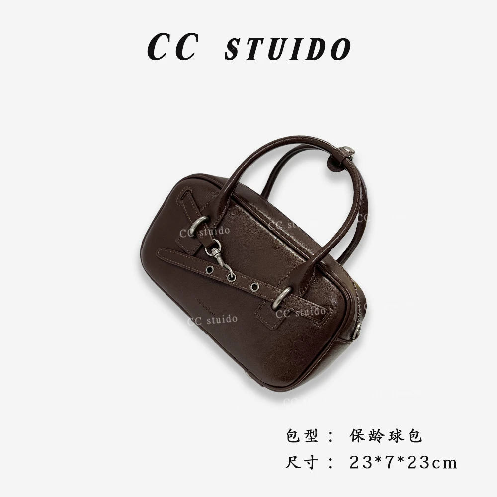 【尚恩CC】SK-82603-咖啡-轻奢时尚简约百搭女士新款保龄球包