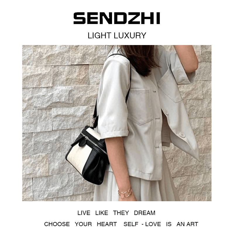 【CC甄选】SK-91850-米/黑轻奢小众设计感时尚百搭ins女士包包