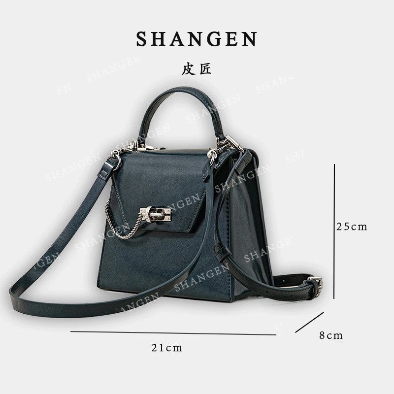 【尚恩CC】SK-82781-深邃蓝-21*8*25轻奢女士新款手提单肩斜挎包