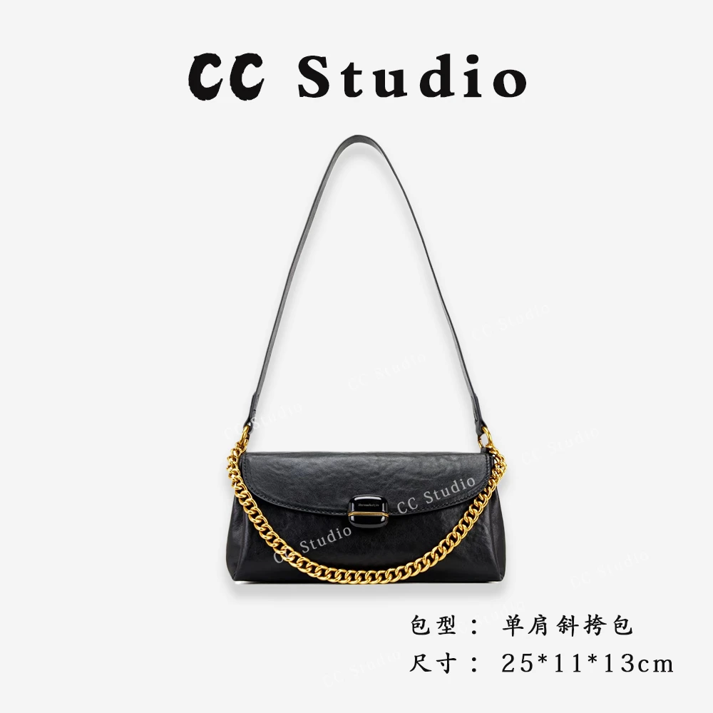 【尚恩CC】QYX-9661-1-黑色-轻奢时尚简约百搭女士新款单肩包