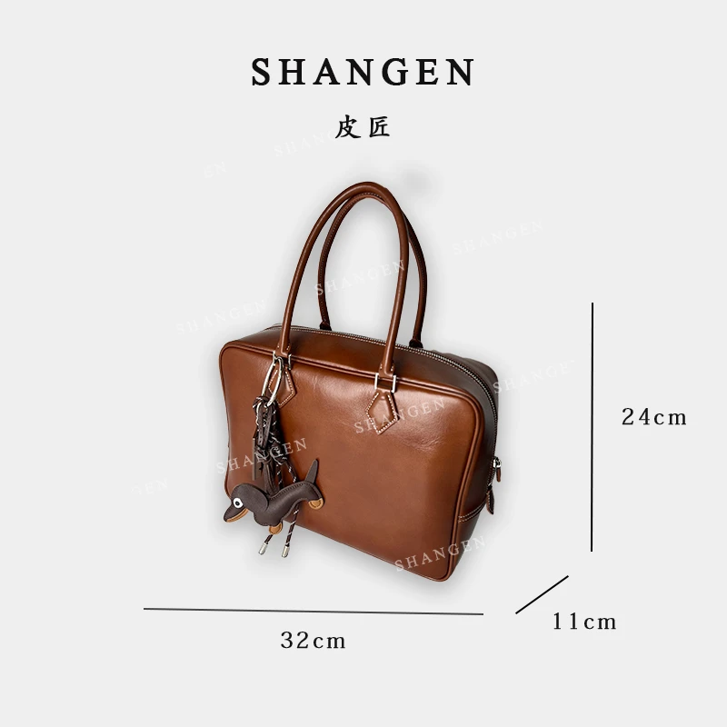 【尚恩CC】XKY-3620-太妃金-TOGO头层牛皮手提女士羽毛包