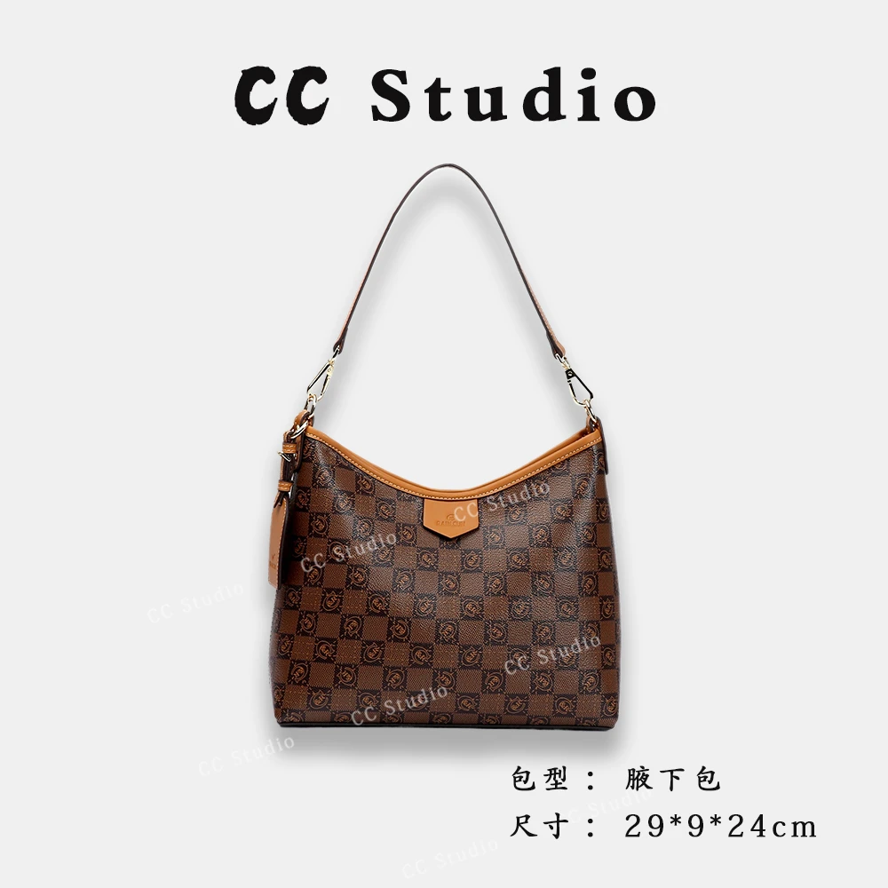 【尚恩CC】BF-66125-咖啡色-轻奢时尚简约百搭女士新款单肩斜跨包