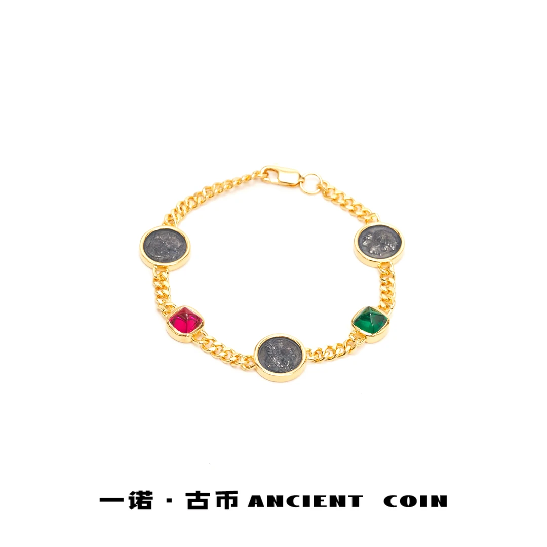 925银手链 【雅典娜/太阳神/月亮女神三币】GB-SL134复古风币手链