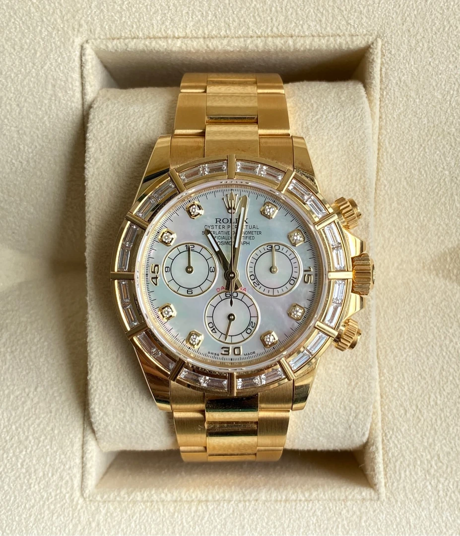 99新 Rolex/劳力士 116568BR 大块t方钻 18年全套原始 贝母盘气质