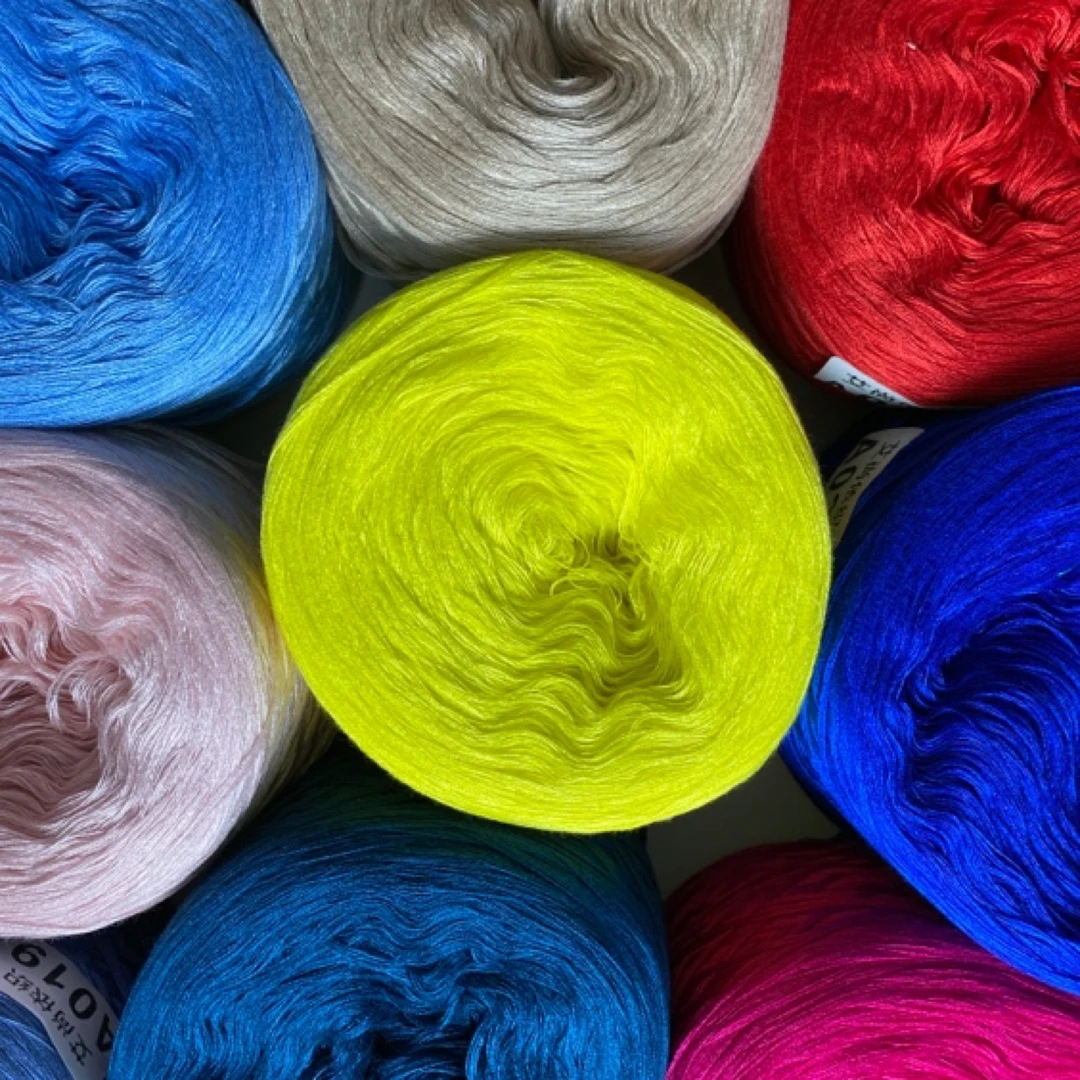 【拍一发二】夏季桑蚕丝 醋酸天丝莱赛尔纯棉线 手工编织线一团半斤