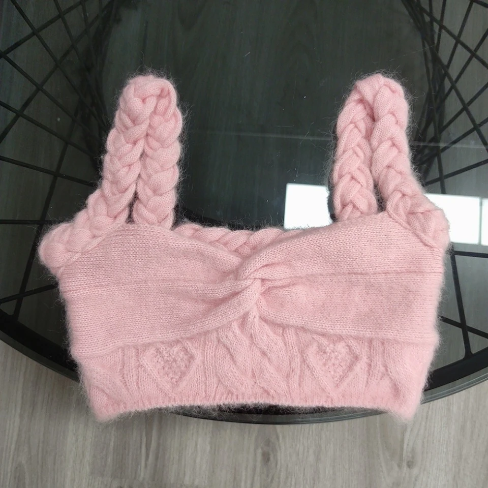 23147钻饰绞花性感吊带修身显瘦