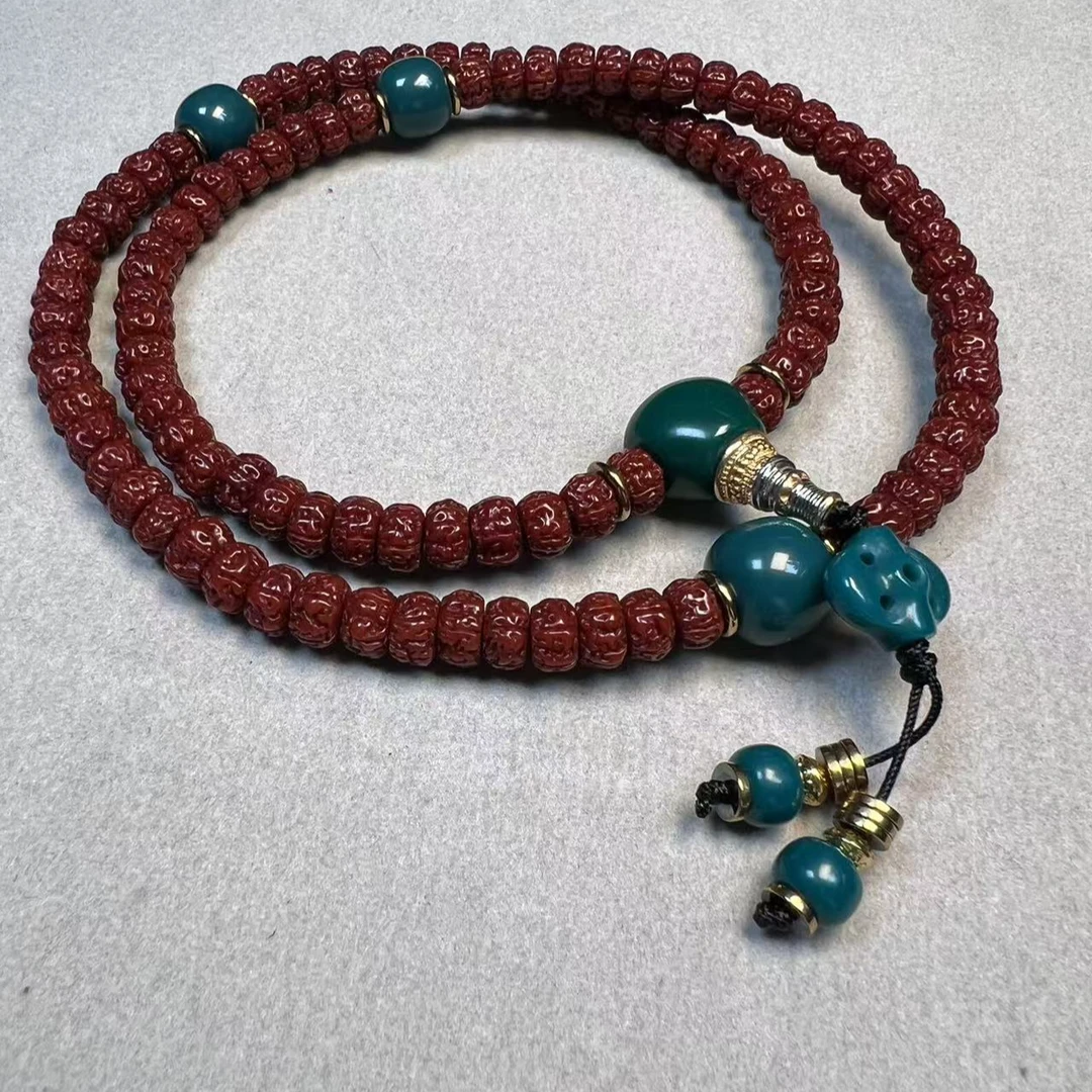 玉化小金刚108脖挂薄切药片文玩脖挂