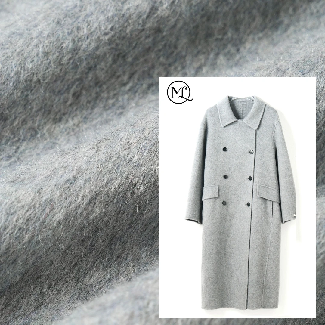 【手缝大衣~老钱风】冬季双面羊毛长毛款保暖中长款加厚气质女外套