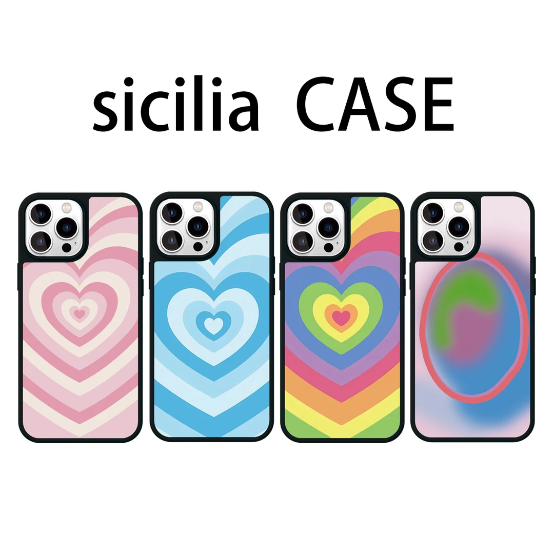 【强力磁吸】原创爱心适用苹果16promax手机壳粉色创意个性炫彩磨砂