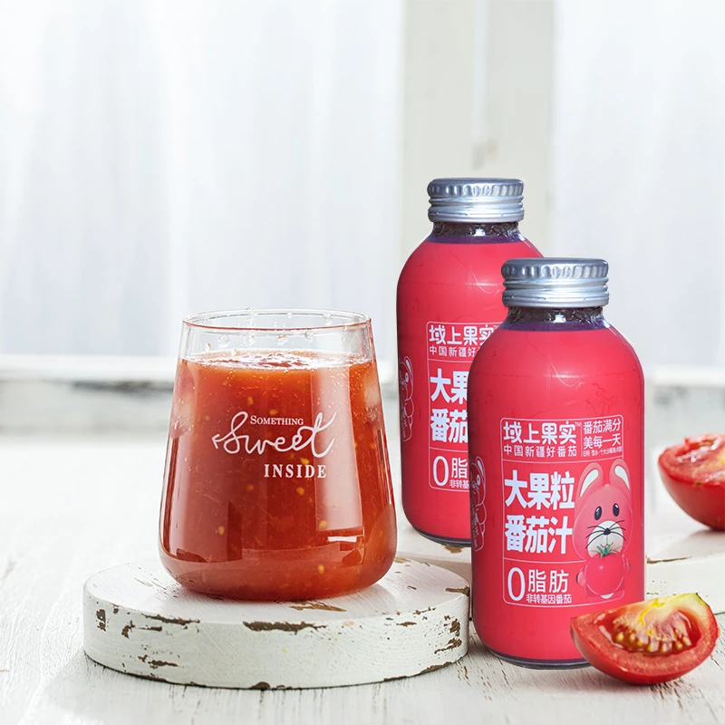新疆笑厨域上果实318ml大果粒番茄汁无添加防腐剂色素含番茄红素