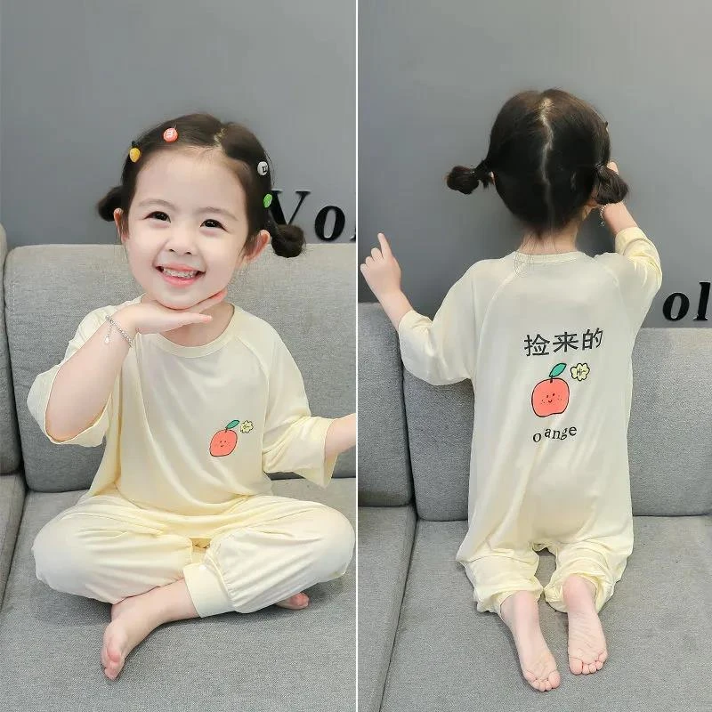儿童连体睡衣男童女童宝宝夏季薄款小童防踢睡袋婴儿空调服