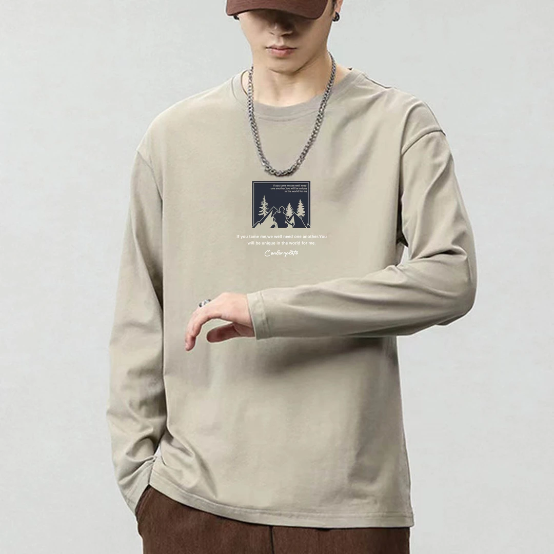 春秋款男士打底长袖T恤男2025新款春季潮牌体恤上衣男款秋衣百搭