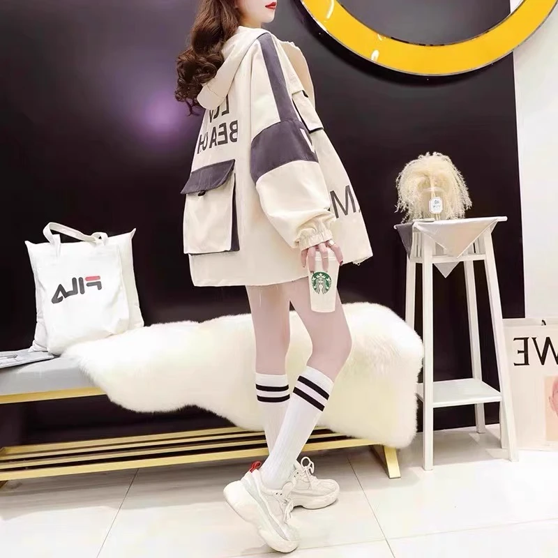 派克服女夹棉外套2024新款加棉加厚工装棉衣高中棉袄学生冬季棉服