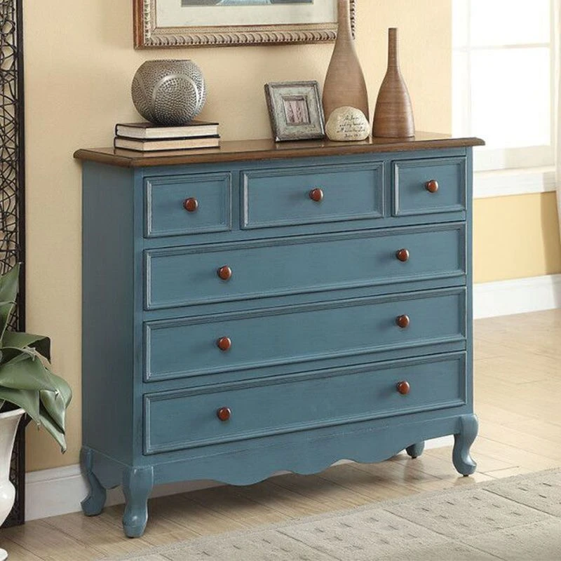 美式复古玄关斗柜北欧简约储物地中海蓝色收纳欧式客厅餐边柜实木