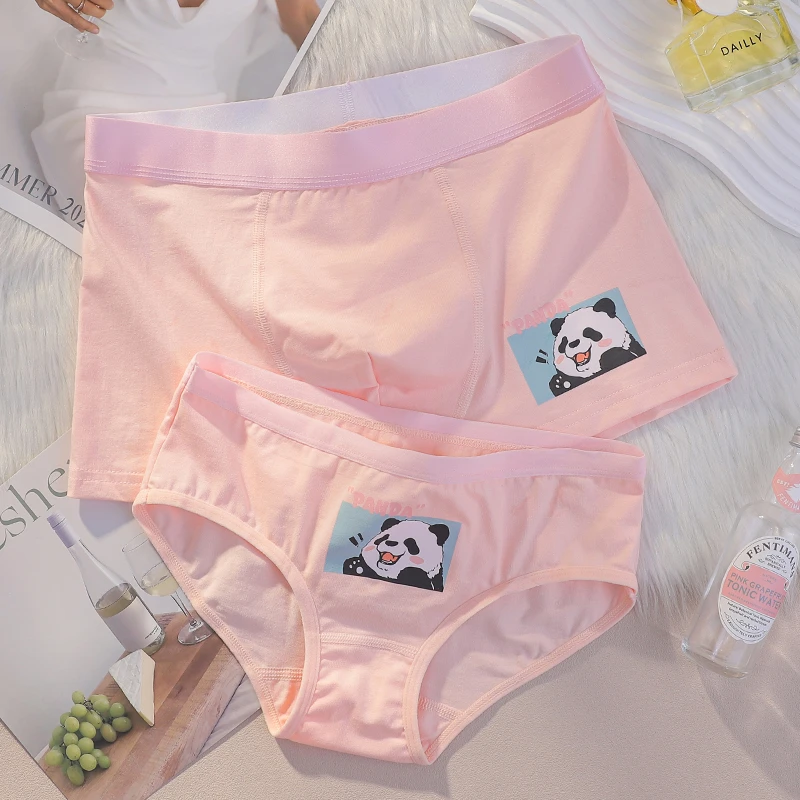 2024新款情侣内裤纯棉一男一女可爱性感纯欲卡通夫妻内衣短裤套装