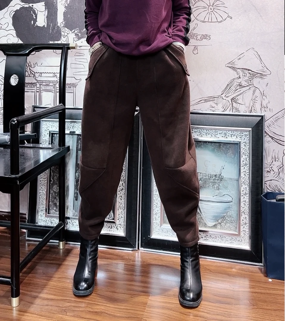 加绒加厚设计师欧版哈伦裤 559