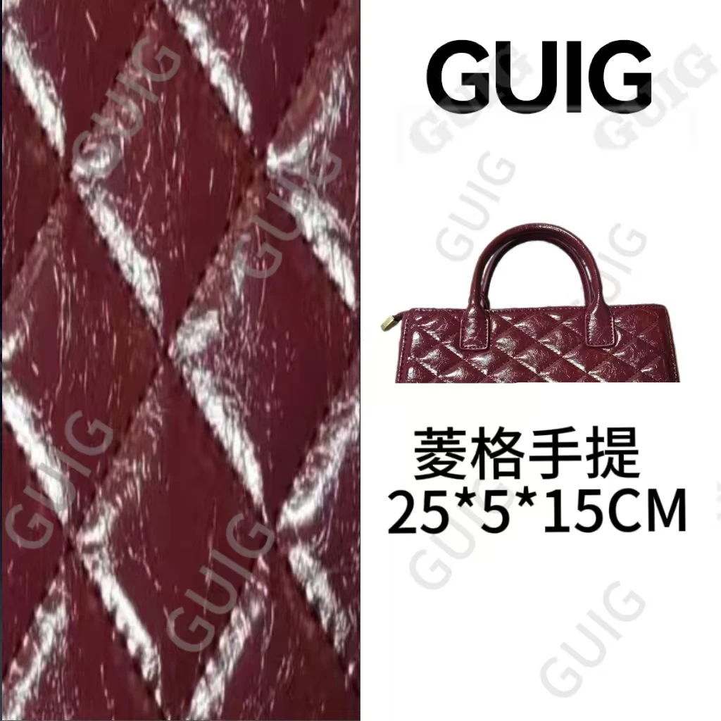 GUIG24年秋冬新款手工真皮定制时尚女包砖块红色