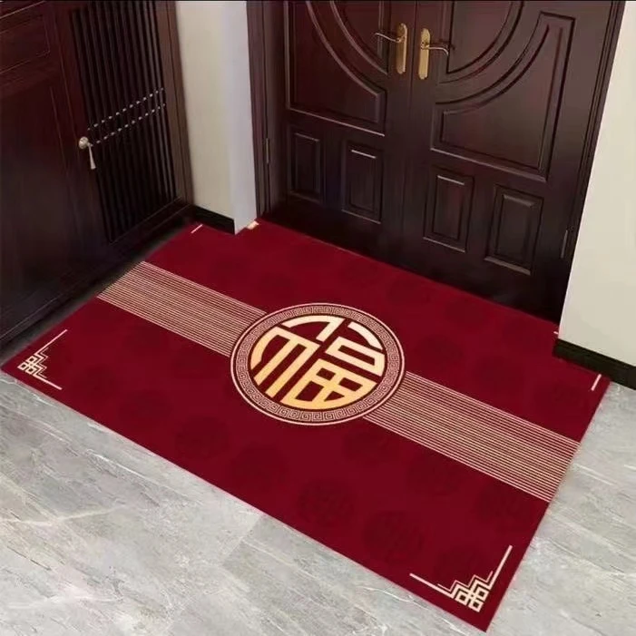 进门脚垫红色入户门垫吸水厨房卧室卫生间门垫防滑吸水耐脏易打理